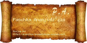 Paschka Anasztázia névjegykártya